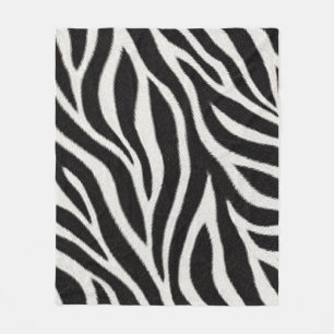 Zebra Print Blanket Black and White Animal Throw