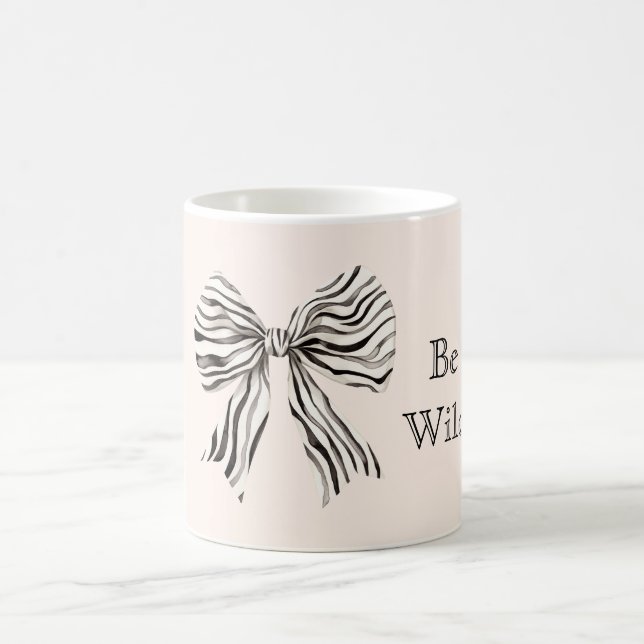 Zebra Print Bow Be Wild Coffee Mug (Center)