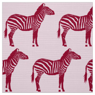 Zebra Print - Burgundy and Pink Fabric