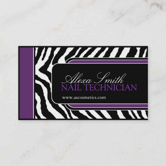 Zebra Print  Business Card (Front)