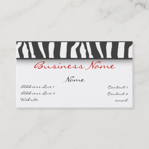 Zebra Print Business Card