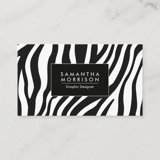 Zebra Print Business Card (Front)