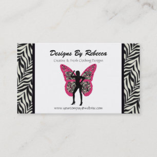Zebra Print Butterfly Business Card