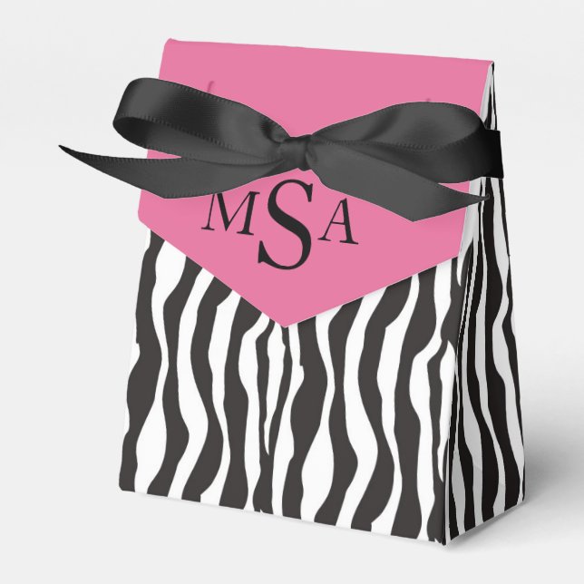 Zebra Print & Carriage Baby Shower Gift Box (Front Side)