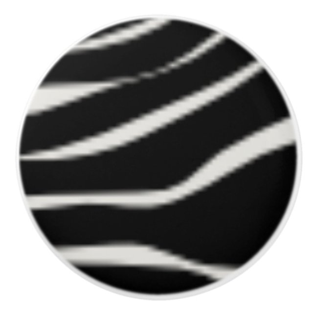 Zebra Print Ceramic Furniture Cabinet Knobs (Front)