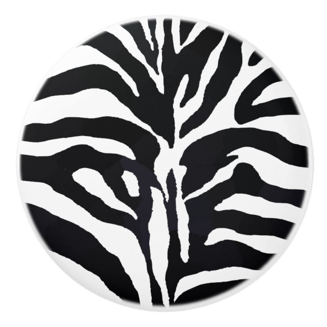 Zebra Print Ceramic Knob (Front)