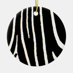 Zebra Print Ceramic Ornament