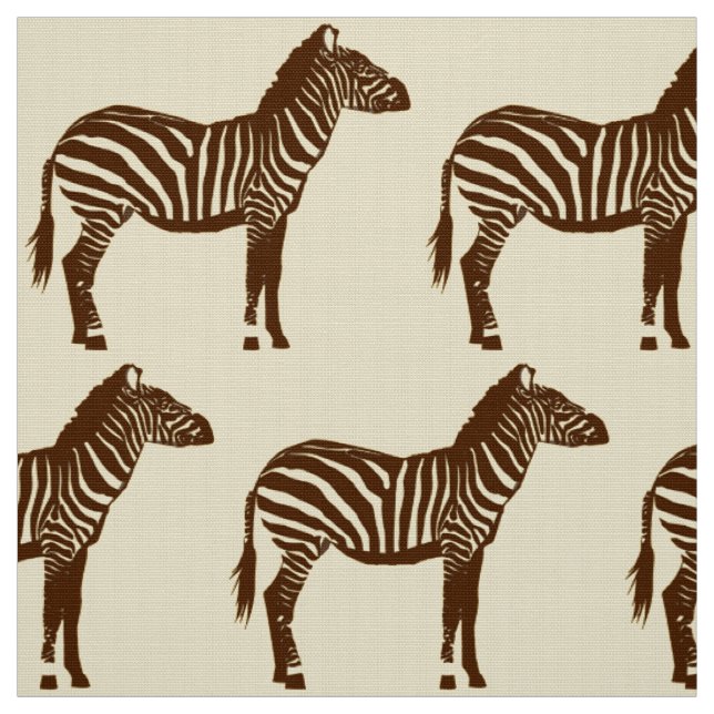 Zebra Print - Chocolate Brown and Beige Fabric (Swatch)