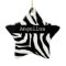 Zebra Print Christmas Personalized Name Ornament