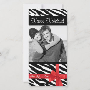 Zebra print christmas photocard holiday card