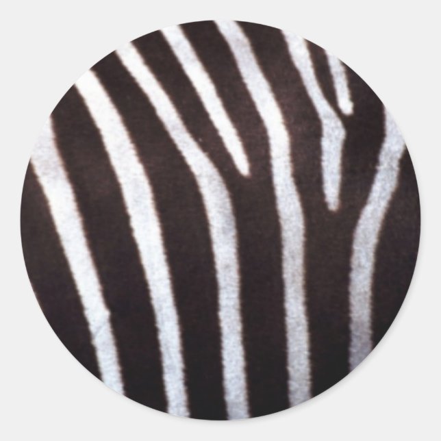 zebra print classic round sticker (Front)