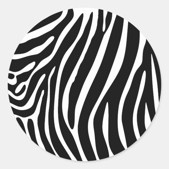 Zebra Print Classic Round Sticker (Front)