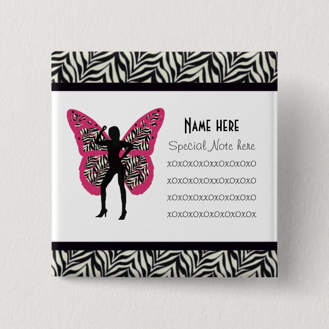 Zebra print Collection Button (Front)