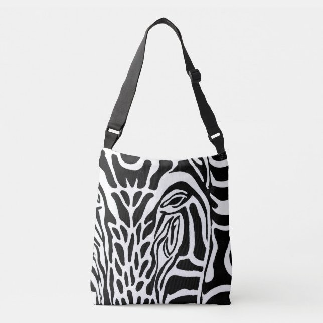 Zebra Print - Crossbody Tote Bag (Front)