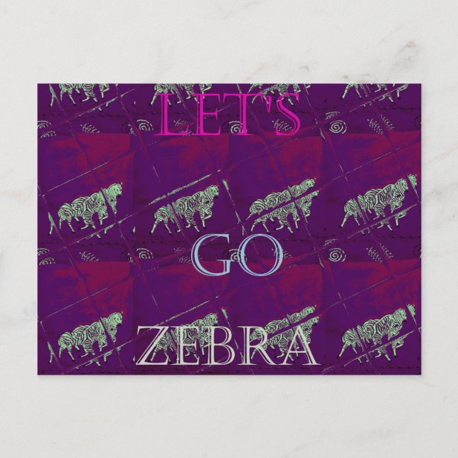 Zebra Print Décor: A Fun Design Postcard (Front)