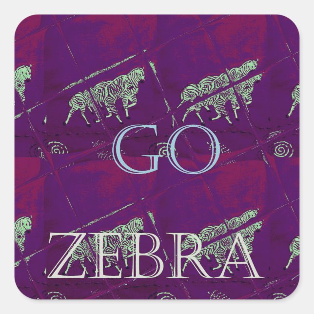 Zebra Print Décor: A Fun Design Square Sticker (Front)