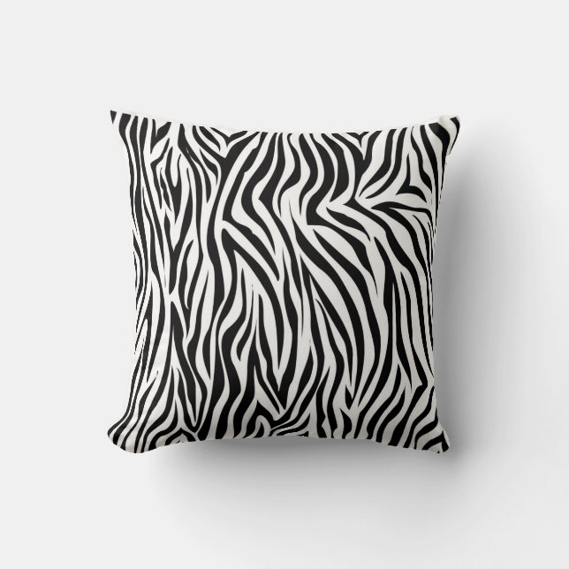 Zebra Print Design Throw Pillow Home Decor (Front)