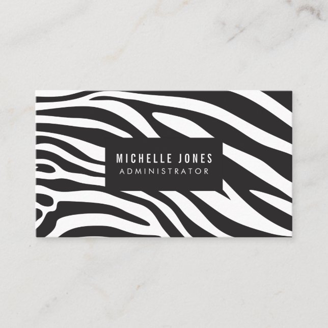 Zebra Print Designer Stylist Cartes de visite (Devant)
