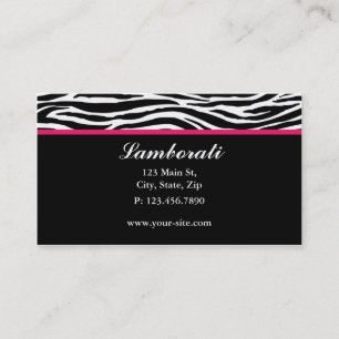 Zebra Print Fashion Designer Hair Stylist Salon Business Card