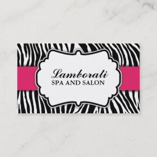Zebra Print Fashion Hot Pink Elegant Modern Classy Business Card