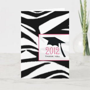 Zebra Print Graduation Thank You Card
