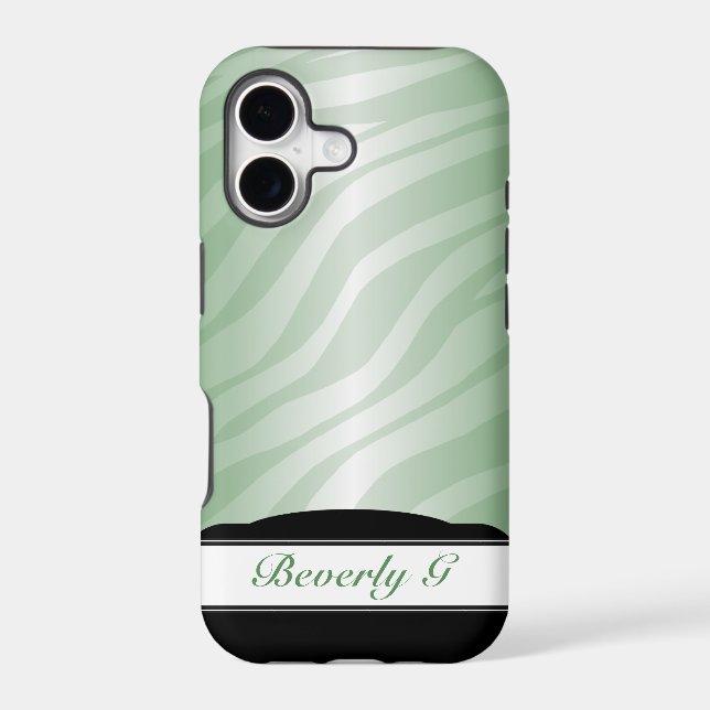 Zebra Print Green Fusion Custom iPhone 5 Case (Back)