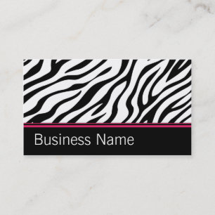 Zebra Print Hair Stylist Salon Fashion Designer Business Card