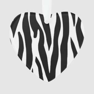 Zebra Print Heart Ornament