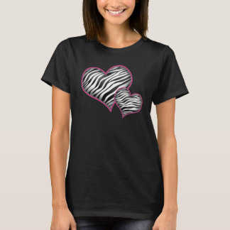 Zebra Print Hearts T-Shirt