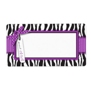 Zebra Print & Hot Pink Accent Name Tag
