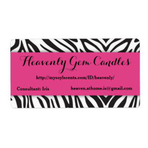 Zebra Print & Hot Pink Business Label