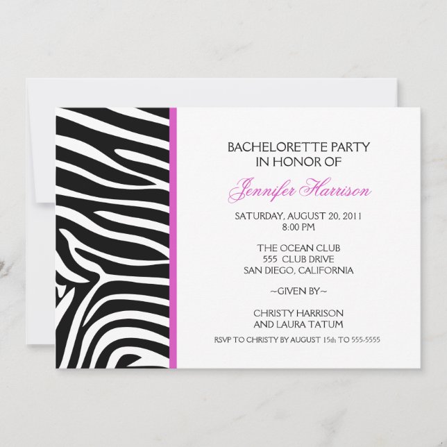 Zebra Print Invitation (Front)