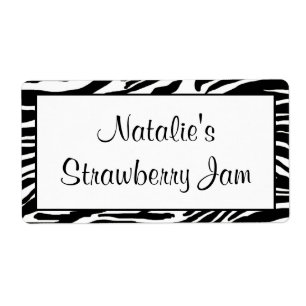 Zebra Print Jar Labels