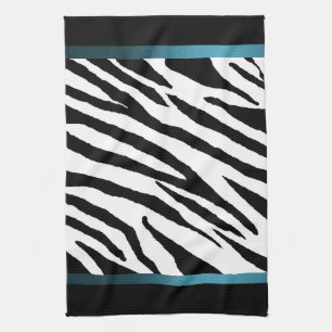 Zebra Print Kitchen Towel- Blue Strip Design Towel