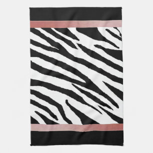 Zebra Print Kitchen Towel-Pink Strp Design Towel