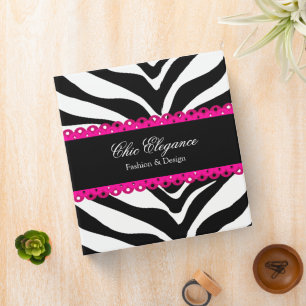 Zebra Print & Lace Elegant 1.5" Binder