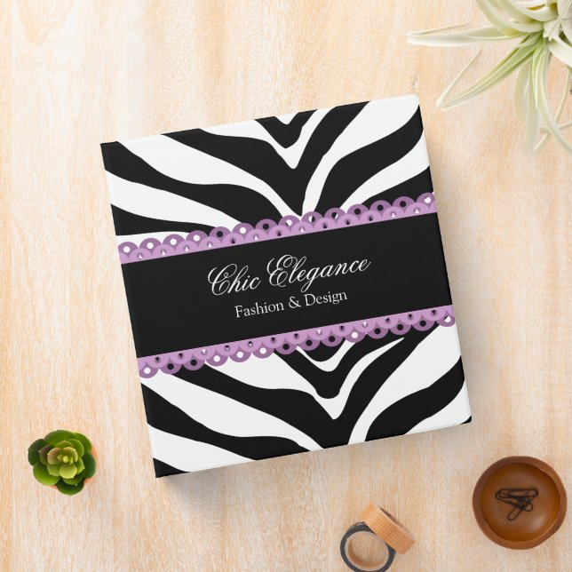 Zebra Print & Lace Elegant 1.5" Binder (In Situ)
