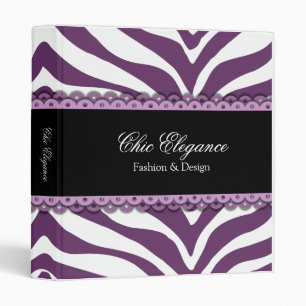 Zebra Print & Lace Elegant 1 Inch Binder