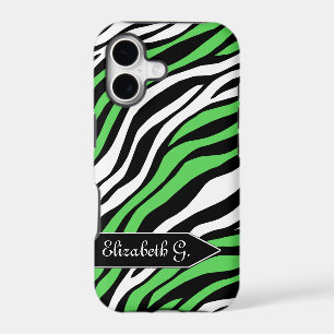 Zebra Print Lime Green Mix iPhone 5 Case