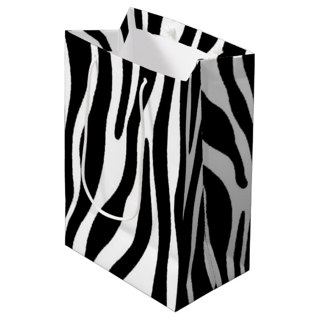 Zebra Print Medium Gift Bag (Front Angled)
