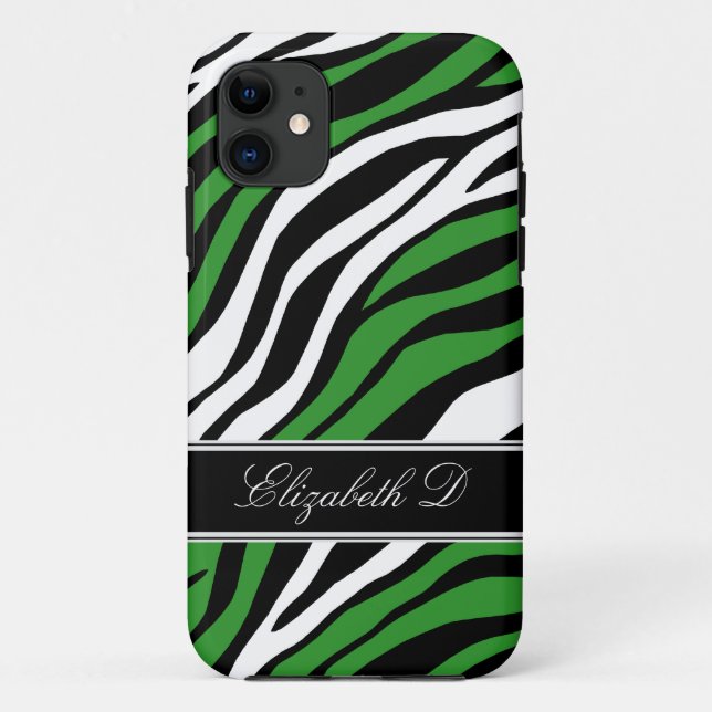 Zebra Print Mix Green iPhone 5 Coque (Dos)