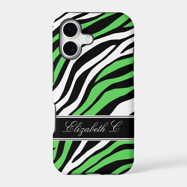Zebra Print Mix Lime Green iPhone 5 Case (Back)