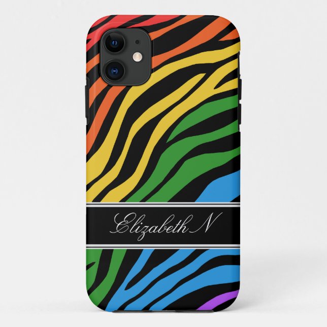 Zebra Print Mix Rainbow iPhone 5 Case (Back)