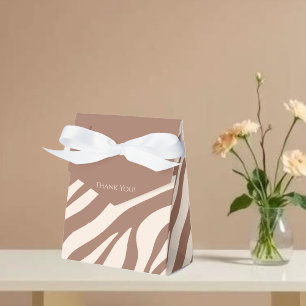 Zebra Print-Mocha Mousse Favor Box