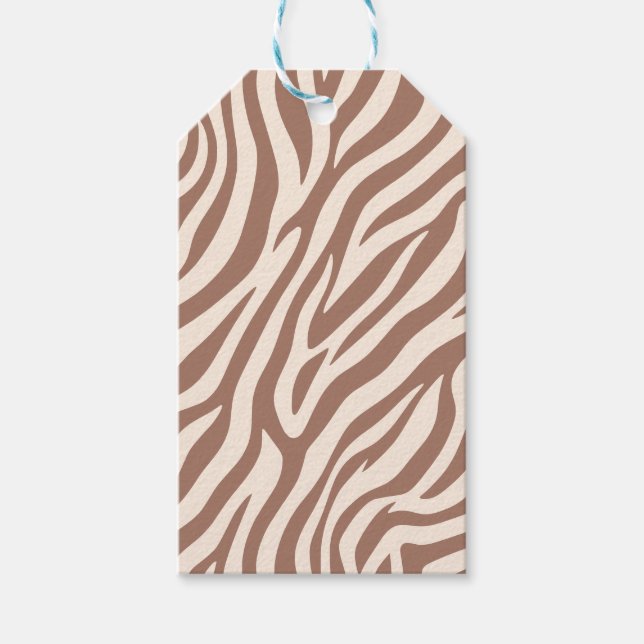 Zebra Print-Mocha Mousse Gift Tags (Front)