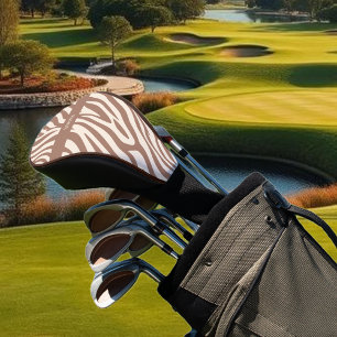 Zebra Print-Mocha Mousse Golf Head Cover