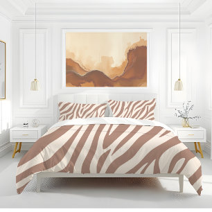 Zebra Print-Mocha Mousse Pillowcase