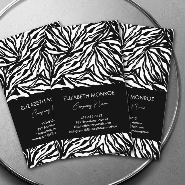 Zebra Print Modern Business Card (Creator Uploaded)