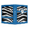 Zebra Print Monogram Blue Recipe Binder