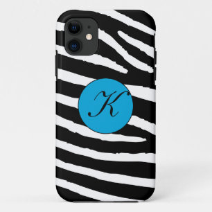 Zebra Print Monogram iphone 5 case